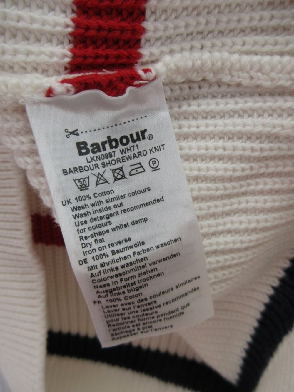 Barbour Sweater XL Shoreward Knit Nautical Breton Striped Chunky * - Picture 16 of 16